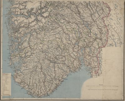 Road Map of Norway by P.A. Munch